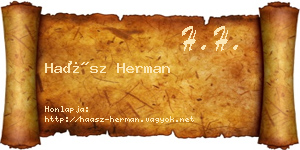 Haász Herman névjegykártya