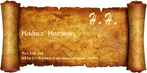 Haász Herman névjegykártya