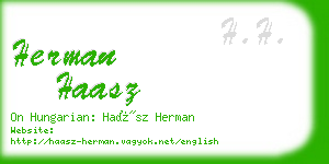 herman haasz business card